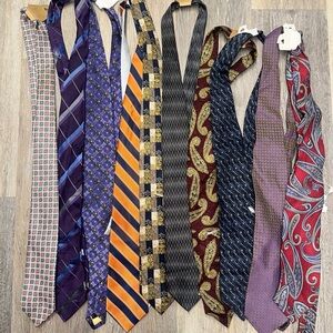 Lot of 10 Men's Designer Ties, Mix Colors Tradition Neck Ties, Italy US & more
